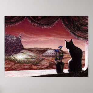 Poster Un nouveau monde entier - Sci-Fi - Chat sur Mars