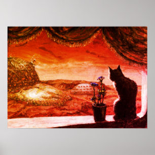 Poster Un nouveau monde entier - Sci-Fi - Chat sur Mars