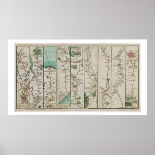 Poster Un nouveau plan de la route de Londres à Douvres