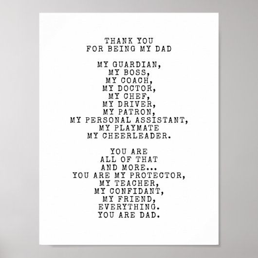 Poster Un Ode pour papa | Personnaliser ce poème (Devant)