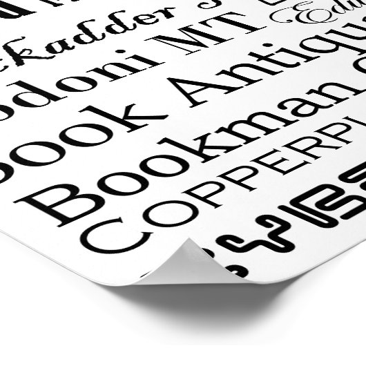 Poster Un Ode pour plusieurs polices (Coin)