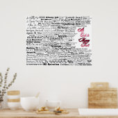 Poster Un Ode pour plusieurs polices (Cuisine)