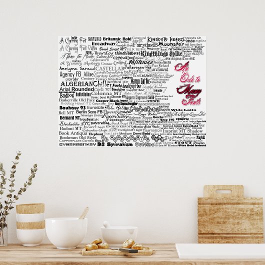 Poster Un Ode pour plusieurs polices (Cuisine)