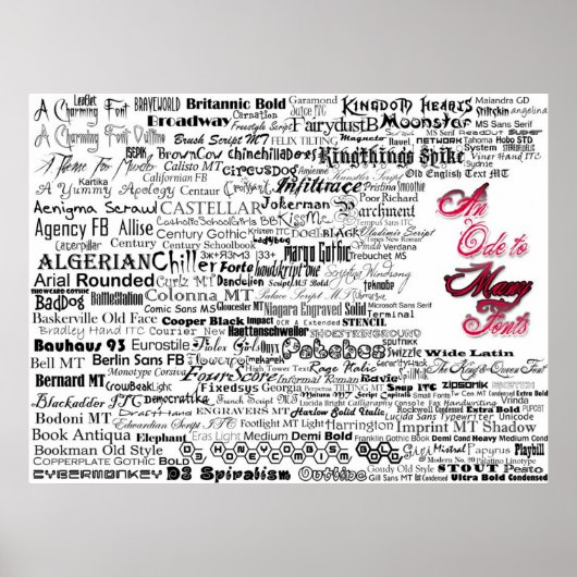 Poster Un Ode pour plusieurs polices (Devant)