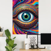 Poster Un oeil dans l'affiche de l'espace de Syber (Bureau à domicile)