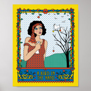 Poster Un oiseau dans l'affiche Hand_B_8x10