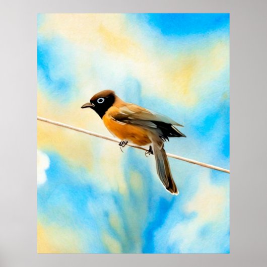 Poster Un oiseau solitaire et coloré (Devant)