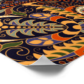 Poster Un ornement sans couture indien. Patch symétrique  (Coin)