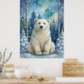 Poster Un ours polaire en hiver (Cuisine)
