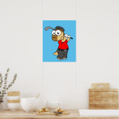 Poster Un Pachycéphalosaure Dinosaure Jouer Golf. (Cuisine)