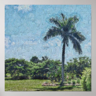 Poster Un palmier Monet
