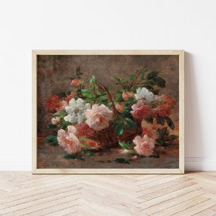 Poster Un panier avec Roses Eugene Petit