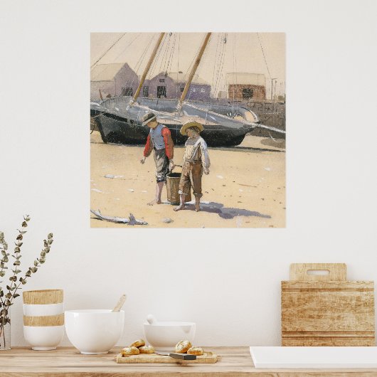 Poster Un panier de palourdes (Cuisine)