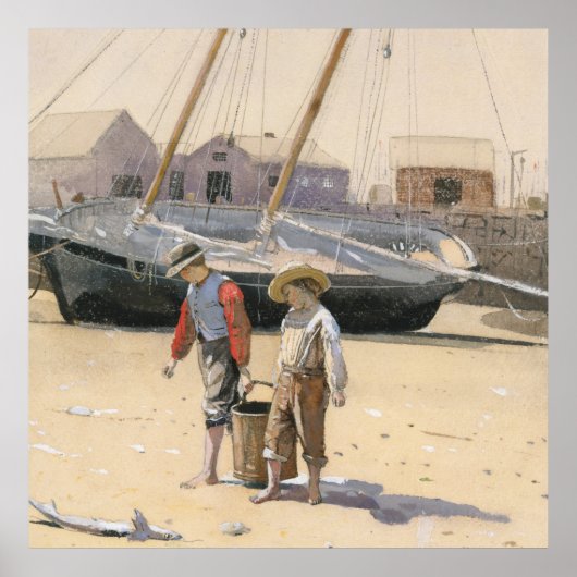 Poster Un panier de palourdes (Devant)