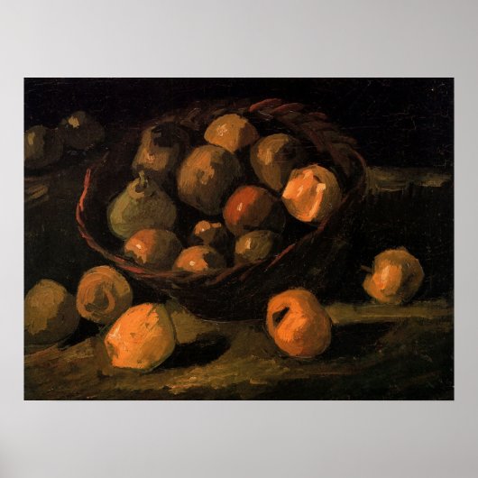 Poster Un panier de pommes par Vincent van Gogh (Devant)