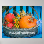 Poster Un panier de vacances avec citrouilles (Devant)