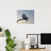 Poster Un panier et un filet de basket. Bleu clair (Bureau à domicile)