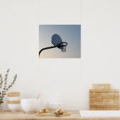 Poster Un panier et un filet de basket. Bleu clair (Cuisine)