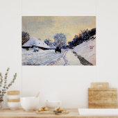 Poster Un panier sur la route couverte de neige (Cuisine)