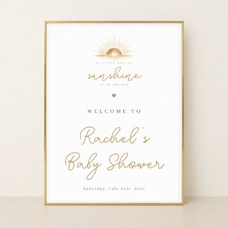 Poster Un panneau de bienvenue pour une baby shower Littl