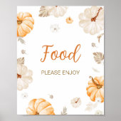 Poster Un panneau de nourriture pour une petite citrouill (Devant)