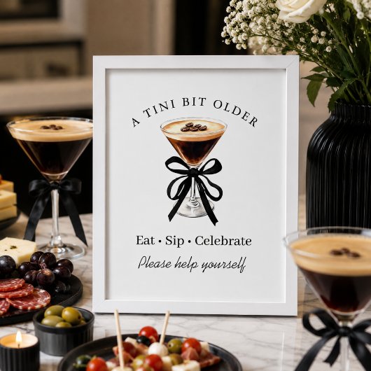 Poster Un panneau de table pour martini espresso Un peu p