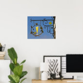 Poster Un panneau en fer forgé qui illustre le thème (Bureau à domicile)