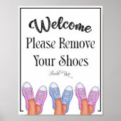 Poster Un panneau pour enlever les chaussures (Devant)