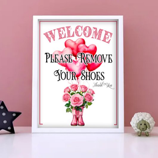 Poster Un panneau Saint-Valentin pour Enlever les Chaussu