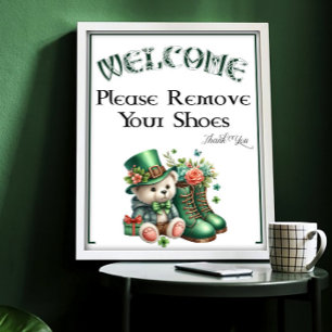 Poster Un panneau St Patricks Day de retrait des chaussur