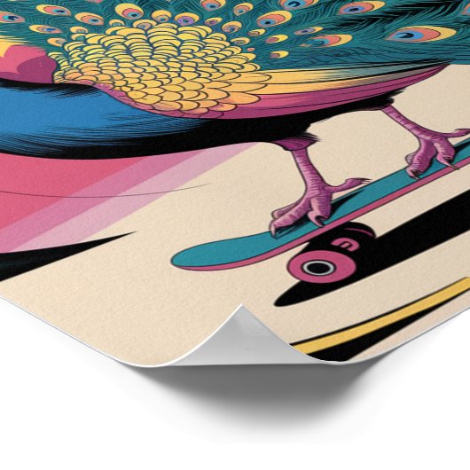 Poster Un paon de skateboard (Coin)