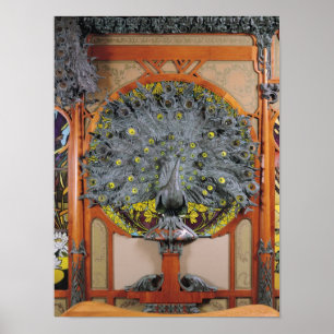 Poster Un paon du panneau central d'une fresque