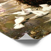 Poster Un paon et des colombes dans un jardin ca 1888 (Coin)