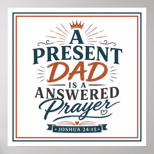 Poster Un papa présent est une prière exaucée Citations c (Devant)