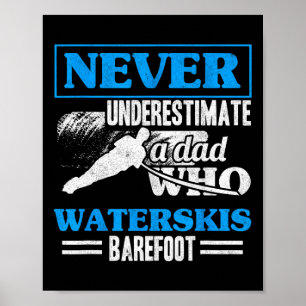 Poster Un papa qui fait du ski nautique Refoot Water Skii