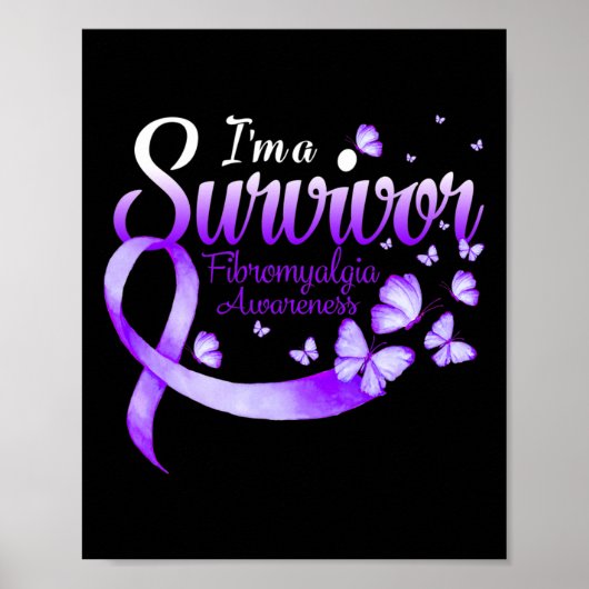 Poster Un papillon de sensibilisation à la fibromyalgie 1 (Devant)
