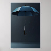 Un parapluie bleu unique dans un style minimaliste