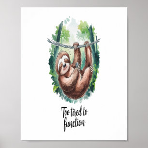 Poster Un paresseux animal sauvage fatigué