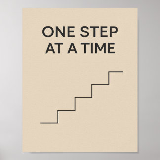 Poster Un pas à la fois – Motivation minimaliste