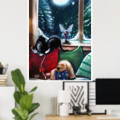 Poster Un pays boisé d'hiver, fée (Bureau à domicile)