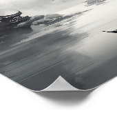 Poster Un Paysage Chinois Et Un Bateau (Coin)