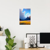 Poster Un paysage de rêve doré sous un ciel puissant (Bureau à domicile)