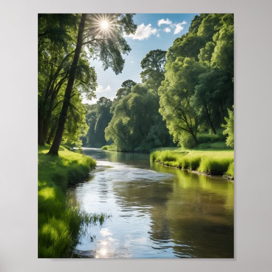 Poster Un paysage de rivière serein (Devant)