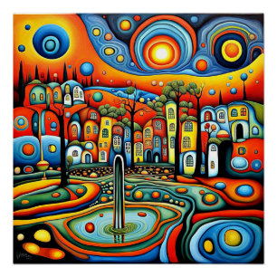 Poster Un paysage fluide 1