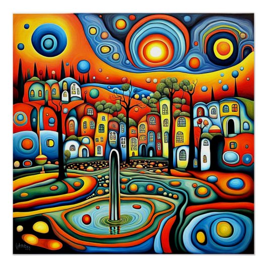 Poster Un paysage fluide 1 (Devant)