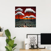 Poster Un paysage rêvé de nuages et de solitude (Bureau à domicile)