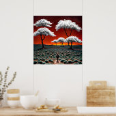 Poster Un paysage rêvé de nuages et de solitude (Cuisine)