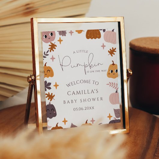 Poster Un Petit Baby shower Citrouille