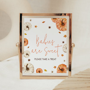 Poster Un petit Baby shower Citrouille Les bébés sont dou