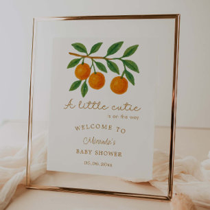 Poster Un petit Baby shower Clementine Cutie Bienvenue